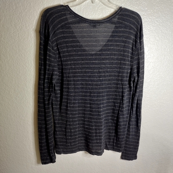 Rails sami charcoal bronze striped v neck lightweight sweater sz L - Picture 7 of 8